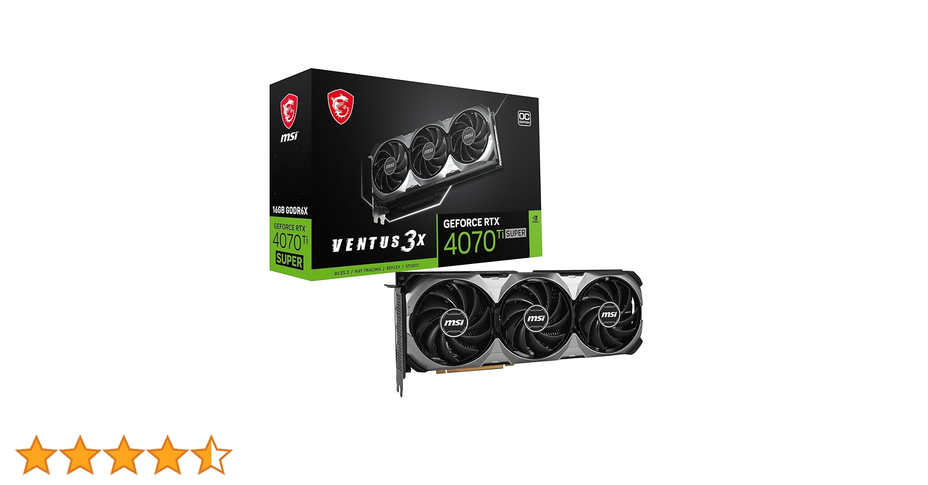 Amazon | MSI GeForce RTX 4070Ti SUPER 16G VENTUS 3X OC PCIe4